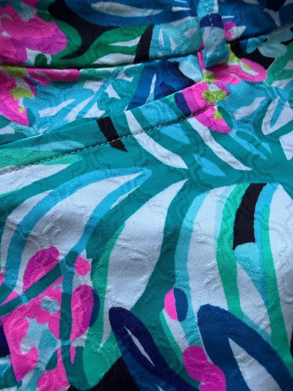 Lilly Pulitzer Blue, Teal & Pink Tropical Kelly skinny ankle pants - Picture 6 of 8